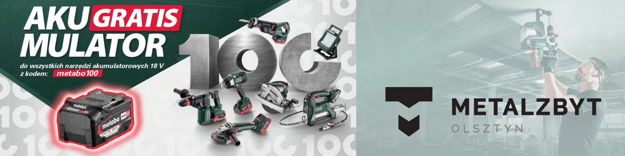 Metabo 100 lat - akumulator gratis!